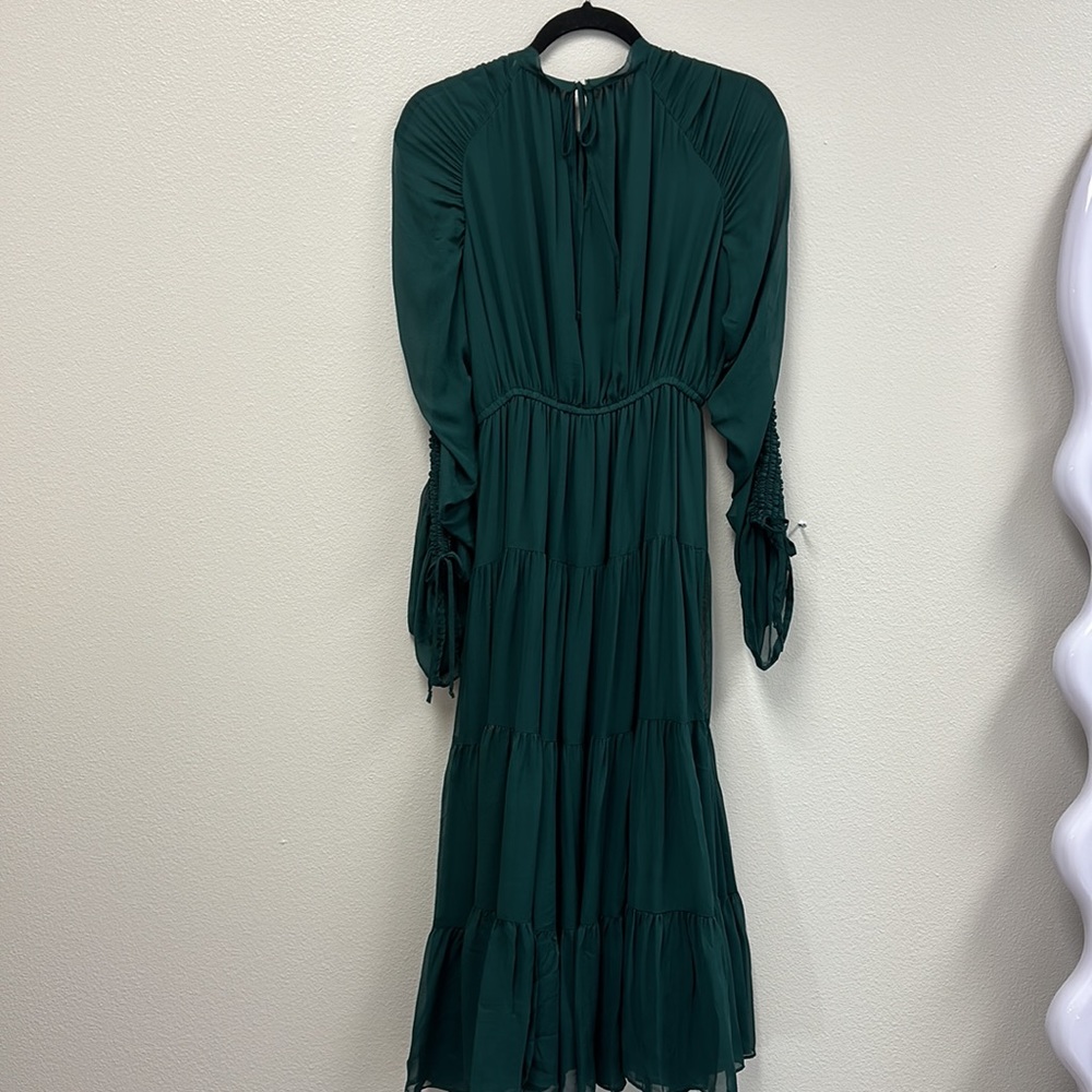 Noelle gathered silk midi dress - Picture 9 of 10